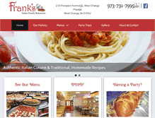 Tablet Screenshot of frankspizzawo.com